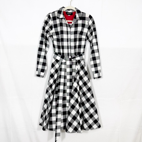 Collectif X ModCloth 50s Mara Check Midi Fit & Flare Shirtdress Shirt Dress - Picture 2 of 14